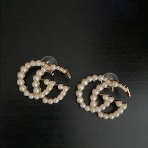 GG gold pearl earrings - Brand New